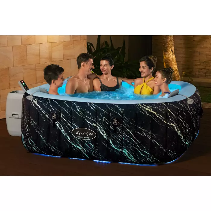 СПА-бассейн 180х180х66см "Hollywood Luxe AirJet 6 Marble" 778л, квадратный, аэромассаж, подсветка фото 3
